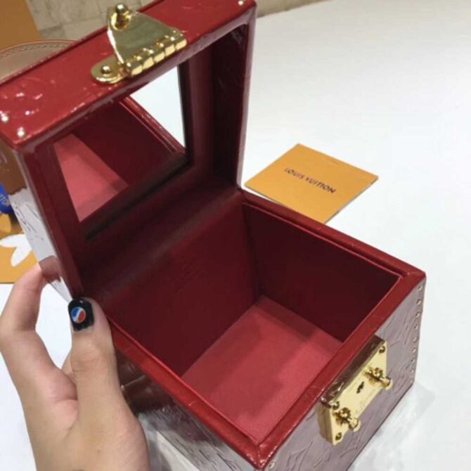 Louis Vuitton Replica Vintage Monogram Vernis Bleecker Box Top Handle Bag Red 2019