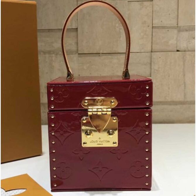 Louis Vuitton Replica Vintage Monogram Vernis Bleecker Box Top Handle Bag Red 2019
