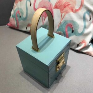 Louis Vuitton Replica Vintage Monogram Vernis Bleecker Box Top Handle Bag Sky Blue 2019