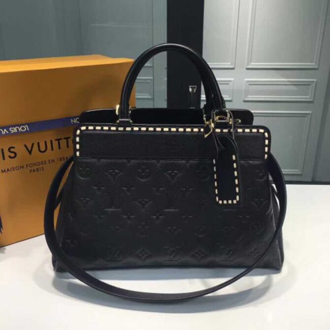 Louis Vuitton Replica Vosges Monogram Empreinte Leather Medium handbag M41491 Black(kd-732803)