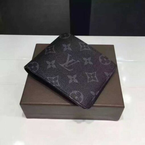 Louis Vuitton Replica iconic black and grey Monogram Eclipse canvas card case